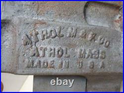 Vintage 4 Athol M & F Co. Swivel Base Vise No Lock for Swivel Used