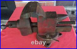 Vintage American Scale Co K. C. Mo #50 Swivel Base Bench 38lb Vise Anvil 5in Jaws