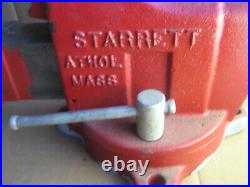 Vintage Bench Vise Made By LS Starrett Athol Mass 014 W Swivel Base 4 Jaws USA