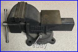 Vintage Bench Vise Tool Swivel Base Ohio Forge 4 Jaws Flat Anvil Plate Read