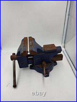 Vintage Blue Wilton 4 1/2 jaw Swivel Bench Vise