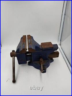 Vintage Blue Wilton 4 1/2 jaw Swivel Bench Vise
