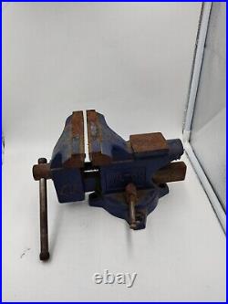 Vintage Blue Wilton 4 1/2 jaw Swivel Bench Vise