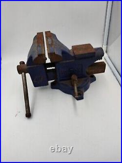 Vintage Blue Wilton 4 1/2 jaw Swivel Bench Vise
