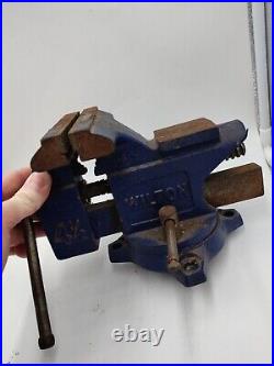 Vintage Blue Wilton 4 1/2 jaw Swivel Bench Vise