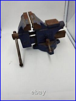 Vintage Blue Wilton 4 1/2 jaw Swivel Bench Vise