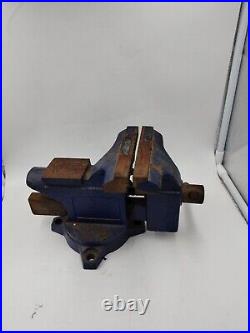 Vintage Blue Wilton 4 1/2 jaw Swivel Bench Vise