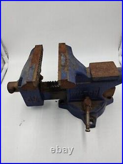 Vintage Blue Wilton 4 1/2 jaw Swivel Bench Vise