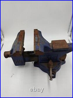 Vintage Blue Wilton 4 1/2 jaw Swivel Bench Vise