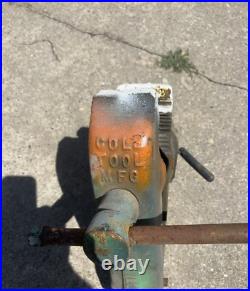 Vintage COLE TOOL MFG Blacksmith Vise No 11 Anvil Forge Swivel Base Machinist
