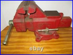 Vintage COLUMBIAN D45-M5 Swivel Base Bench Vise With5-1/2 Jaws withAnvil Horn -USA
