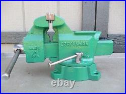 Vintage CRAFTSMAN Bench Vise 5-1/2 Jaws #51855 Machinist Vise Swivel Base