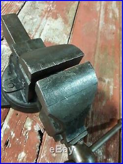 Vintage Charles Parker No. 202 3 Jaws Bench Vise With Swivel Base 27lbs