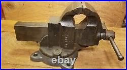 Vintage Charles Parker No 973-1/2 Swivel Base Bench Vise, 3-1/2 Jaws, 44lbs