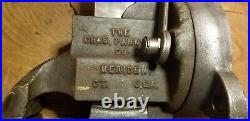 Vintage Charles Parker No 973-1/2 Swivel Base Bench Vise, 3-1/2 Jaws, 44lbs