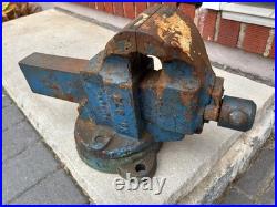 Vintage Chas Charles Parker 974,4 Swiveling Bench Vise 63lbs USA Tool