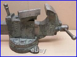 Vintage Chas Parker Swivel Base Bench Vise Swivel Jaw Model 383 1/2 3.5 Jaws