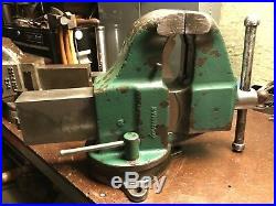 Vintage Columbian 205 5 Bench Pipe Vise Swivel Base Massive 93Lbs! Good Cond