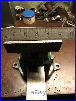 Vintage Columbian 205 5 Bench Pipe Vise Swivel Base Massive 93Lbs! Good Cond