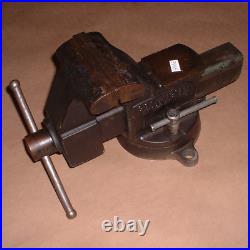 Vintage Columbian Autocrat 415 Bench Vise with Swivel Base and 5 Jaws (35 lbs.)