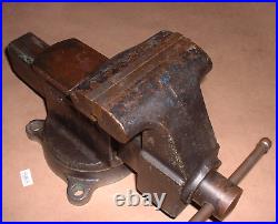 Vintage Columbian Autocrat 415 Bench Vise with Swivel Base and 5 Jaws (35 lbs.)