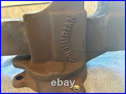 Vintage Columbian Bench Vise, 4 Jaws, with Swivel Base, Heavy Duty No 604