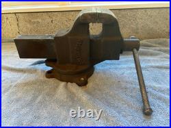 Vintage Columbian Bench Vise, 4 Jaws, with Swivel Base, Heavy Duty No 604