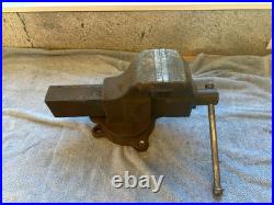 Vintage Columbian Bench Vise, 4 Jaws, with Swivel Base, Heavy Duty No 604