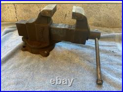 Vintage Columbian Bench Vise, 4 Jaws, with Swivel Base, Heavy Duty No 604
