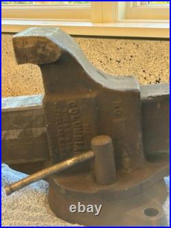 Vintage Columbian Bench Vise, 4 Jaws, with Swivel Base, Heavy Duty No 604