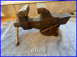 Vintage Columbian Bench Vise, 4 Jaws, with Swivel Base, Heavy Duty No 604