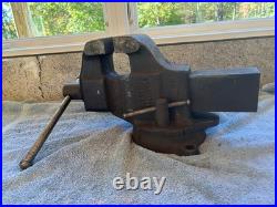 Vintage Columbian Bench Vise, 4 Jaws, with Swivel Base, Heavy Duty No 604