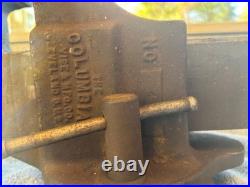 Vintage Columbian Bench Vise, 4 Jaws, with Swivel Base, Heavy Duty No 604