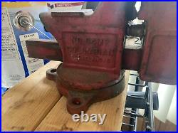 Vintage Columbian Bench Vise Grip 4 Swivel Base No. 04m2 Cleveland Made In USA