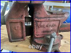 Vintage Columbian Bench Vise Grip 4 Swivel Base No. 04m2 Cleveland Made In USA