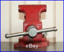 Vintage Columbian D43 1/2 M4 3 5/8 Wide Jaws Swivel Base Bench Vise Made in USA