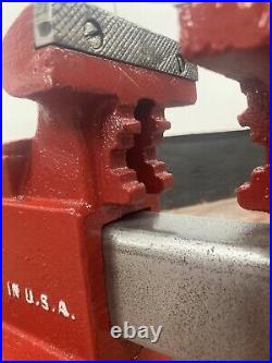 Vintage Columbian D44 4 Jaw Swivel Base Bench Vise + Anvil + Pipe Vise USA 26lb