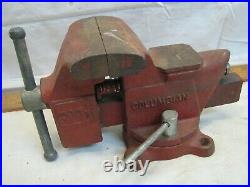 Vintage Columbian D63-1/2 Bench Vise Clamp Tool Hobby Pipe Jaw Swivel Base D 63
