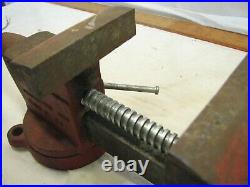 Vintage Columbian D63-1/2 Bench Vise Clamp Tool Hobby Pipe Jaw Swivel Base D 63