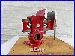 Vintage Columbian Gyro Vise No. 73 1/2 Cleveland USA With Swivel Base 15 Lbs