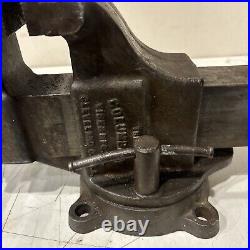 Vintage Columbian No. 604 Swivel Base Bench Vise 4 Blacksmith