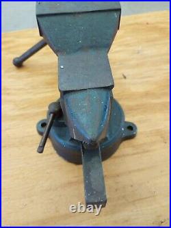 Vintage Craftsman 5242 Bench Vise 3 1/2 Jaws Swivel Base 1940's Nice