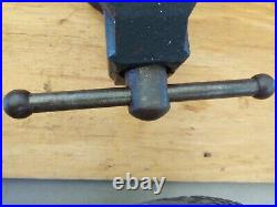 Vintage Craftsman 5242 Bench Vise 3 1/2 Jaws Swivel Base 1940's Nice