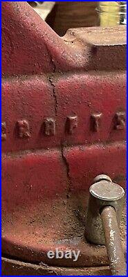 Vintage Craftsman Bench Vise withAnvil & Swivel Base, 5 Jaws, 506-51811, Large