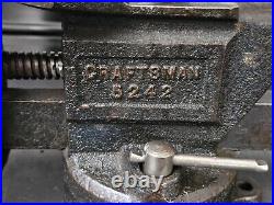 Vintage Craftsman No. 5242 Bench Vise 3-1/2 Jaws Swivel Base 1940's? NICE