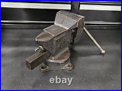 Vintage Craftsman No. 5242 Bench Vise 3-1/2 Jaws Swivel Base 1940's? NICE
