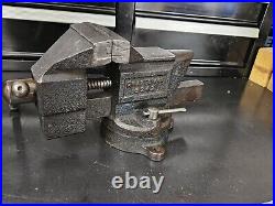 Vintage Craftsman No. 5242 Bench Vise 3-1/2 Jaws Swivel Base 1940's? NICE