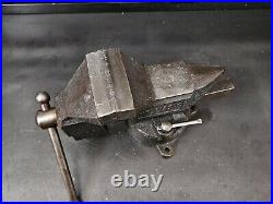 Vintage Craftsman No. 5242 Bench Vise 3-1/2 Jaws Swivel Base 1940's? NICE