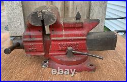 Vintage Desmond Simplex no. 500 Bench Vise withSwivel Base 5 jaw width USA MADE