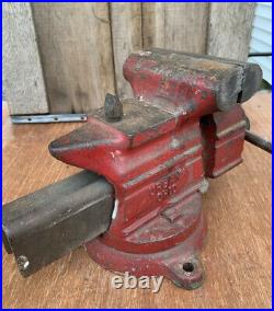 Vintage Desmond Simplex no. 500 Bench Vise withSwivel Base 5 jaw width USA MADE